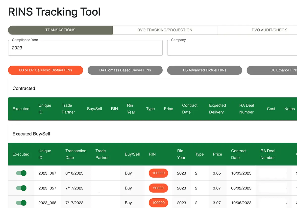 RINs Tracking Tool